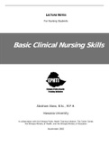 LECTURE NOTES For Nursing Students  Class notes Basic Clinical Nursing Skills Basic Clinical Nursing Skills