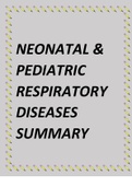 NEONATAL PEDIATRIC RESPIRATORY DISEASES SUMMARY 2021 UPDATED