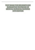 TEST BANK FOR BRUNNER AND SUDDARTHS TEXTBOOK OF MEDICAL SURGICAL NURSING 14TH EDITION LATEST QBANK 2022/2023