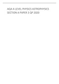AQA A LEVEL PHYSICS ASTROPHYSICS SECTION A PAPER 3 QP 2020