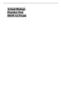 Actual Biology Practice Test HESI A2 Exam