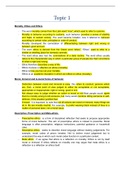 Class notes Ethics (ETH111) 