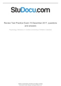 Review Test Practice Exam 15 December 2017, questions and answers