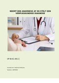 VP-B-K1-W1-C Neemt een anamnese af en stelt een verplegkundige diagnose
