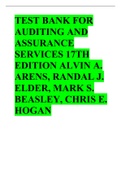 Test Bank for Auditing and Assurance Services 17th Edition Alvin A. Arens, Randal J. Elder, Mark S. Beasley, Chris E. Hogan