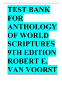Test Bank for Anthology of World Scriptures 9th Edition Robert E. Van Voorst