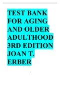 Test Bank for Aging and Older Adulthood 3rd Edition Joan T. Erbe