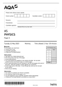 AQA 2020 Physics paper