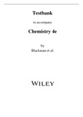 Test bank for Chemistry, 4th Edition, Allan Blackman, Steven E. Bottle, Siegbert Schmid, Mauro Mocerino, Uta Wille.
