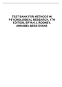 TEST BANK FOR METHODS IN PSYCHOLOGICAL RESEARCH&comma; 4TH EDITION&comma; BRYAN J&period; 