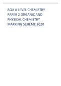 AQA A LEVEL CHEMISTRY ORGANIC AND PHYSICAL CHEMISTRY MARKING SCHEME PAPER 2 2020