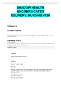 SHADOW HEALTH UNCOMPLICATED DELIVERY&comma; NURSING 4130