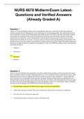 NURS 6670 Midterm Exam Latest-Questions and Verified Answers &lpar;Already Graded A&rpar;&period;