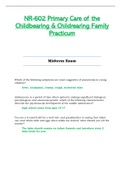 NR602 / NR-602 Midterm Exam (Latest 2024 / 2025): Primary Care of the Childbearing & Childrearing Family Practicum - Chamberlain