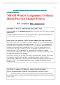 NR 451 WEEK 6 ASSIGNMENT EVIDENCE BASED PRACTICE CHANGE PROCESS 100% UPDATED| SUMMER 2019/2020