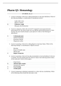 NURS 216 Pharm ATI Study Guide - Pharmacology Q5 - Hematology  (GADED A)