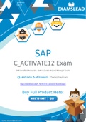 SAP C_ACTIVATE12 Dumps - Getting Ready For The SAP C_ACTIVATE12 Exam