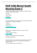 NUR 2488 / NUR2488 MENTAL HEALTH EXAM 2. QUESTIONS WITH VERIFIED ANSWERS.