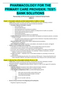 PHARMACOLOGY FOR THE PRIMARY CARE PROVIDER: TEST-BANK SOLUTIONS