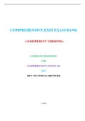 ATI COMPREHENSIVE EXIT EXAM (14 LATEST VERSIONS, 2021) / COMPREHENSIVE EXIT ATI EXAM / ATI PROCTORED COMPREHENSIVE EXIT EXAM|Verified and 100% Correct Q & A.