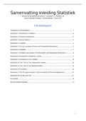 Volledige samenvatting Inleiding Statistiek (per hoofdstuk, formule- en begrippenlijst)