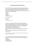 HESI nursing  Mental Health PN Hesi Specialty V1 graded A&plus;