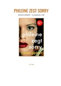 Boekverslag Nederlands  Phileine zegt sorry, ISBN: 9789057598531