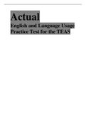 Actual English and Language Usage Practice Test for the TEAS (A Graded) Latest Questions and Complete Solutions