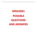 MNG2601 - ASSIGNMENT POSSIBLE QUESTIONS AND ANSWERS (ALL)