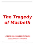 Macbeth Test Bank 100 Questions and Answer Key