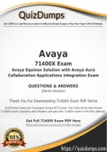 71400X Dumps - Way To Success In Real Avaya 71400X Exam