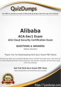 ACA-Sec1 Dumps - Way To Success In Real Alibaba ACA-Sec1 Exam