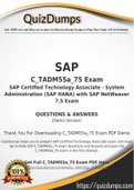 C_TADM55a_75 Dumps - Way To Success In Real SAP C_TADM55a_75 Exam
