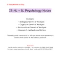 IB SL/HL Psychology Detailed Notes & Study Guide
