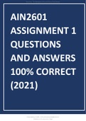 AIN2601 ASSIGNMENT 1 QUESTIONS AND ANSWERS 100 CORRECT (2021)