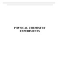 PHYSICAL CHEMISTRY EXPERIMENTS 