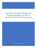 Test Bank for Understanding the American Promise Volume 1 A History to 1877 3rd Edition Roark