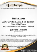 AWS-Certified-Alexa-Skill-Builder-Specialty Dumps - Way To Success In Real Amazon AWS-Certified-Alexa-Skill-Builder-Specialty Exam
