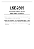LSB2605 Assignment 2 Semester 1 & 2 2021