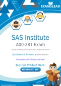 SAS Institute A00-281 Dumps - Getting Ready For The SAS Institute A00-281 Exam