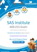 SAS Institute A00-215 Dumps - Getting Ready For The SAS Institute A00-215 Exam