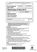Pearson Edxecel As level maths mechanics 2019 paper with worked answers 