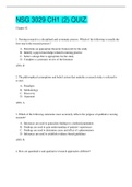 BIOS 390 – Molecular Biology Week 2 Quiz Study Guide