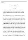 HUMN303N weel 4 essay.docx  HUMN 303N   Romeo and Juliet Movie 2013.  Chamberlain University College of Nursing  HUMN 303N   The plot of Romeo and Juliet is a classic story of a Juliet and Romeo fall in love while the parents of the couple are enemies and