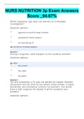 NURS NUTRITION 3p Exam Answers Score &lowbar;94&period;67&percnt;
