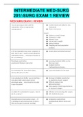 INTERMEDIATE MED-SURG 201&sol;-SURG EXAM 1 REVIEW