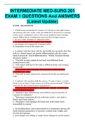 INTERMEDIATE MED-SURG 201 EXAM 1 QUESTIONS And ANSWERS &lpar;Latest Update&rpar;