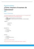 Guía de examen de valenciano EBAU