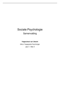 Samenvatting van alle tentamenstof voor Sociale Psychologie | Kernvragen | HU minor Inleiding  Toegepaste Psychologie | Jaar 3