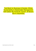 Test Bank for Business & Society Ethics, Sustainability & Stakeholder Management, 10th Edition By Archie B. Carroll, Jill Brown, Ann K. Buchholtz
